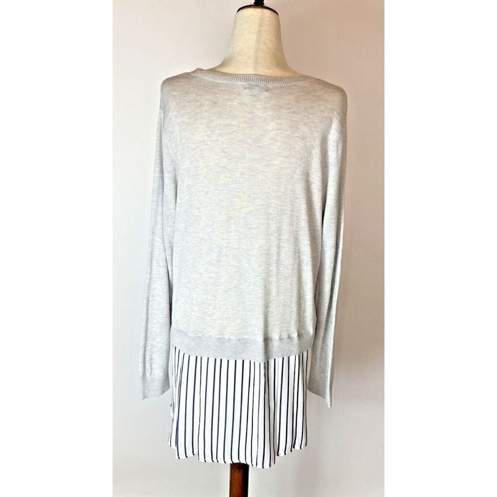 Susma Womens Sz 1X Plus Pullover Gray Grey Knit Sweater Shirttail Hem Soft Cozy